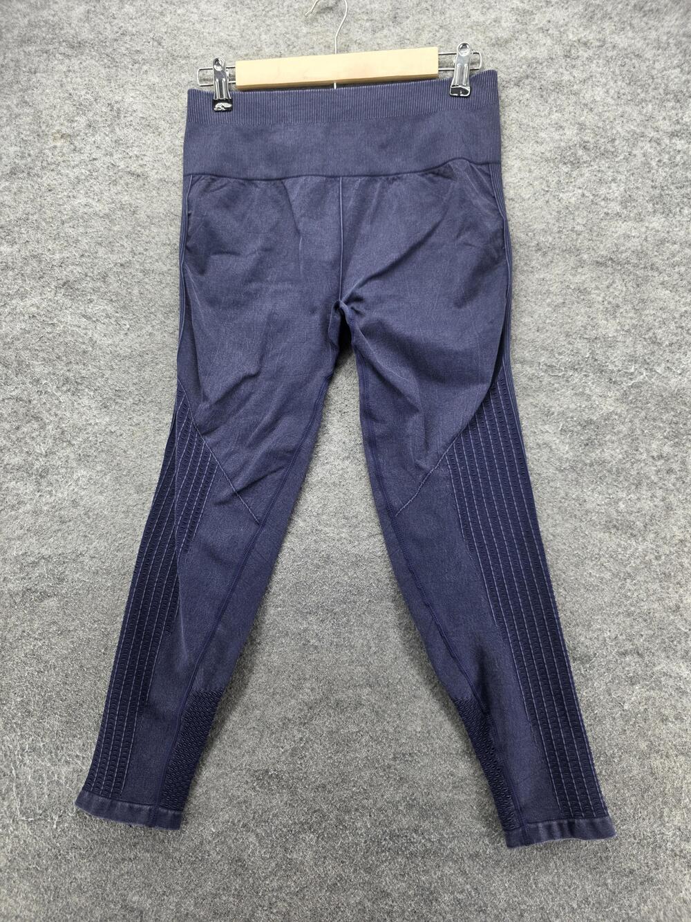Fabletics Leggings Womens L Blue Sync High-Waisted Perforated 7/8 Ankle